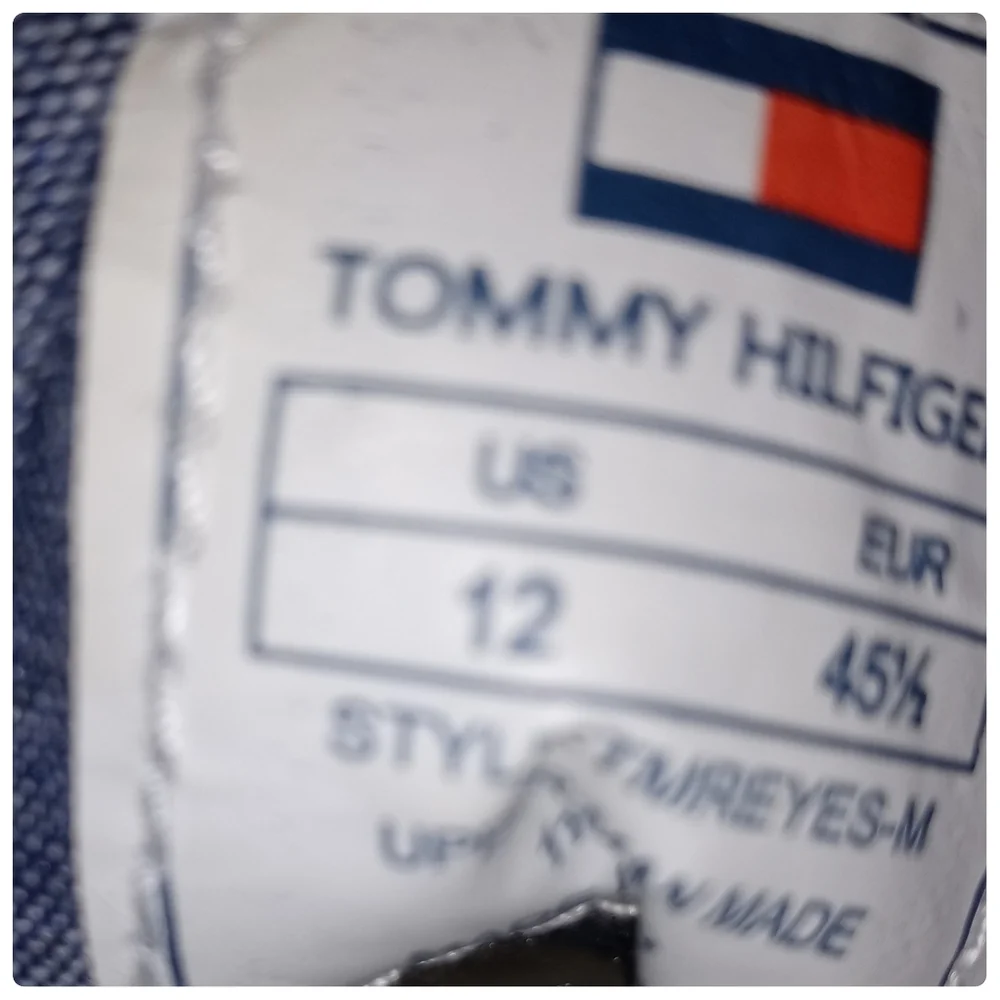 Tommy Hilfiger Men's Ref Low-Top White Sneakers Size 12●